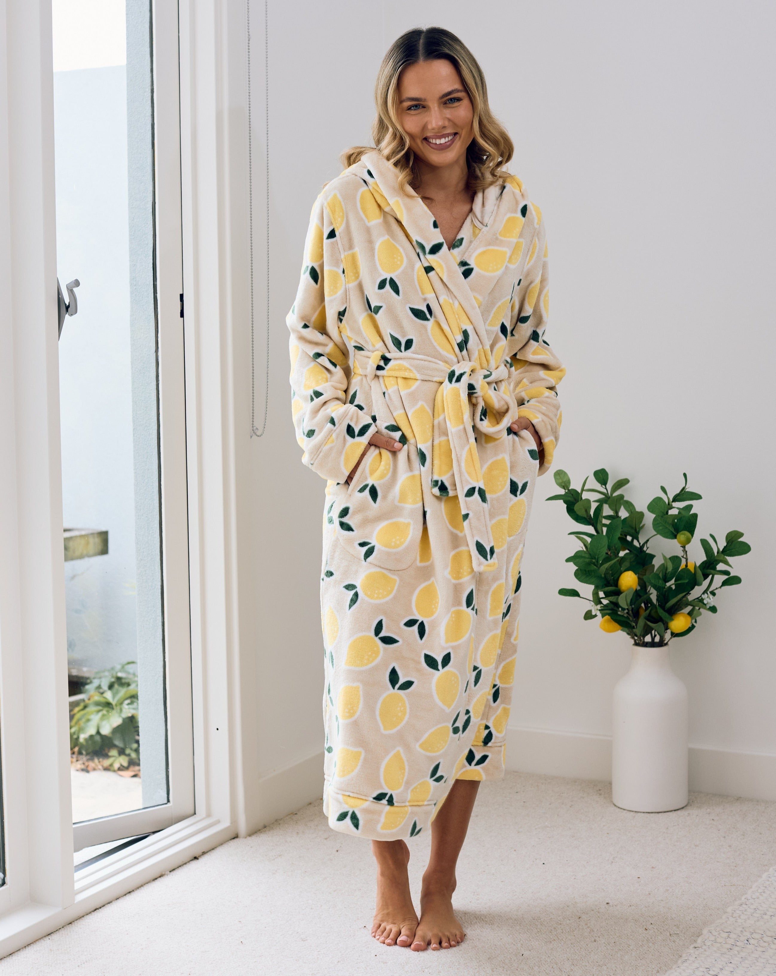 Cutie Frutti Womans Robe | Lemon