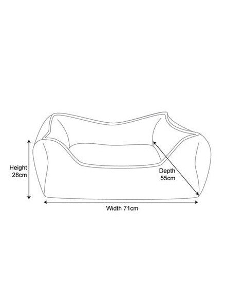 Measurements of the Darren and Phillip removable cover dog bed.